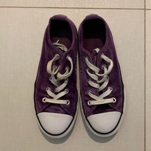 Purple Velvet Converse sneakers